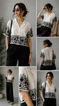 Chic Embroidered crop blazer