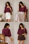 Square Neck Button Down Shirt
