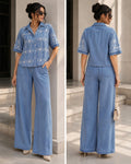 Daisy Bloom Denim Co-ord Set