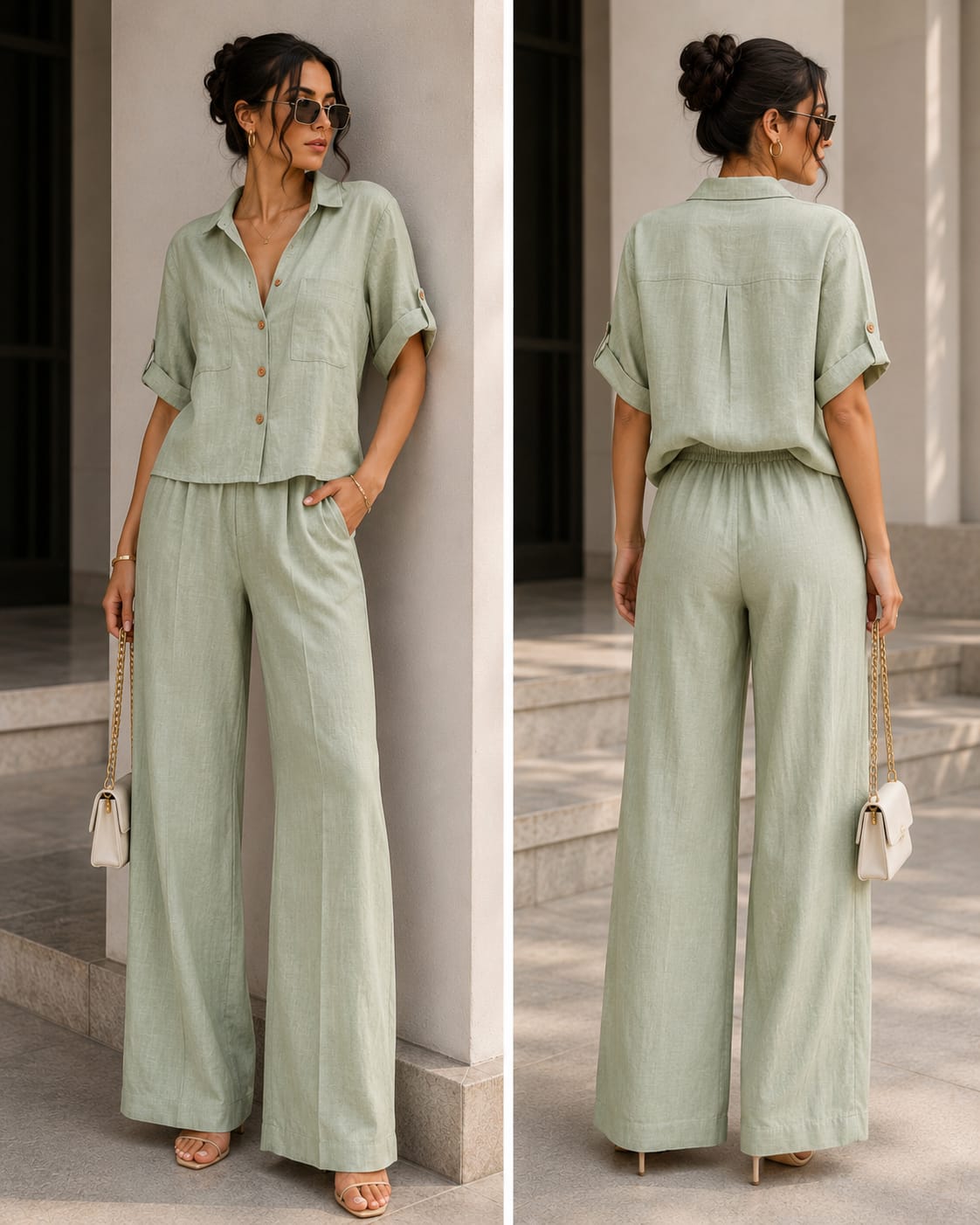 Soft Breathable linen Look Co-ord Set