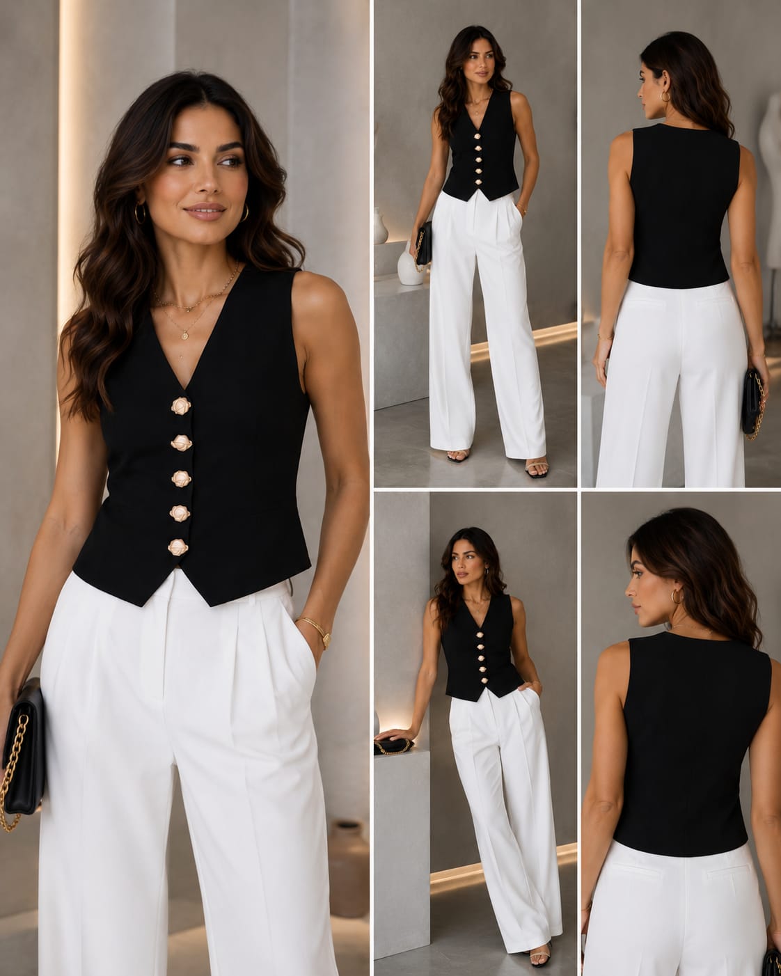 Black Royale Vest Top