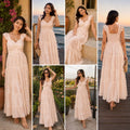 Peach Elegance Tiered Dress