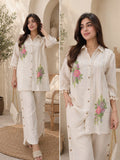Floral Pearl Linen Cord Set
