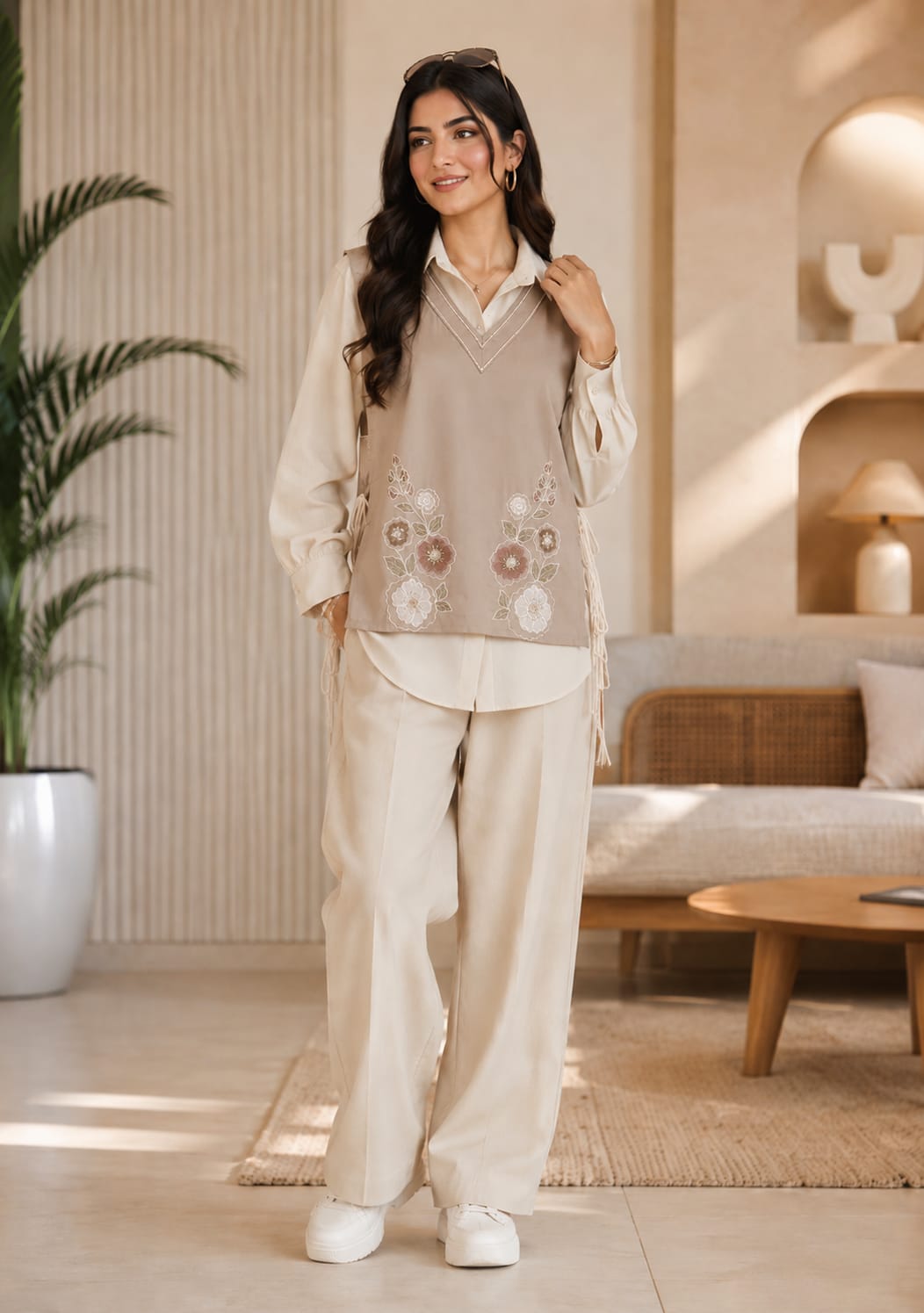 Mocha Blossom 3-Piece Cord Set
