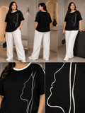 Studded Round Neck Tshirt black