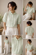 Floral applique shirt