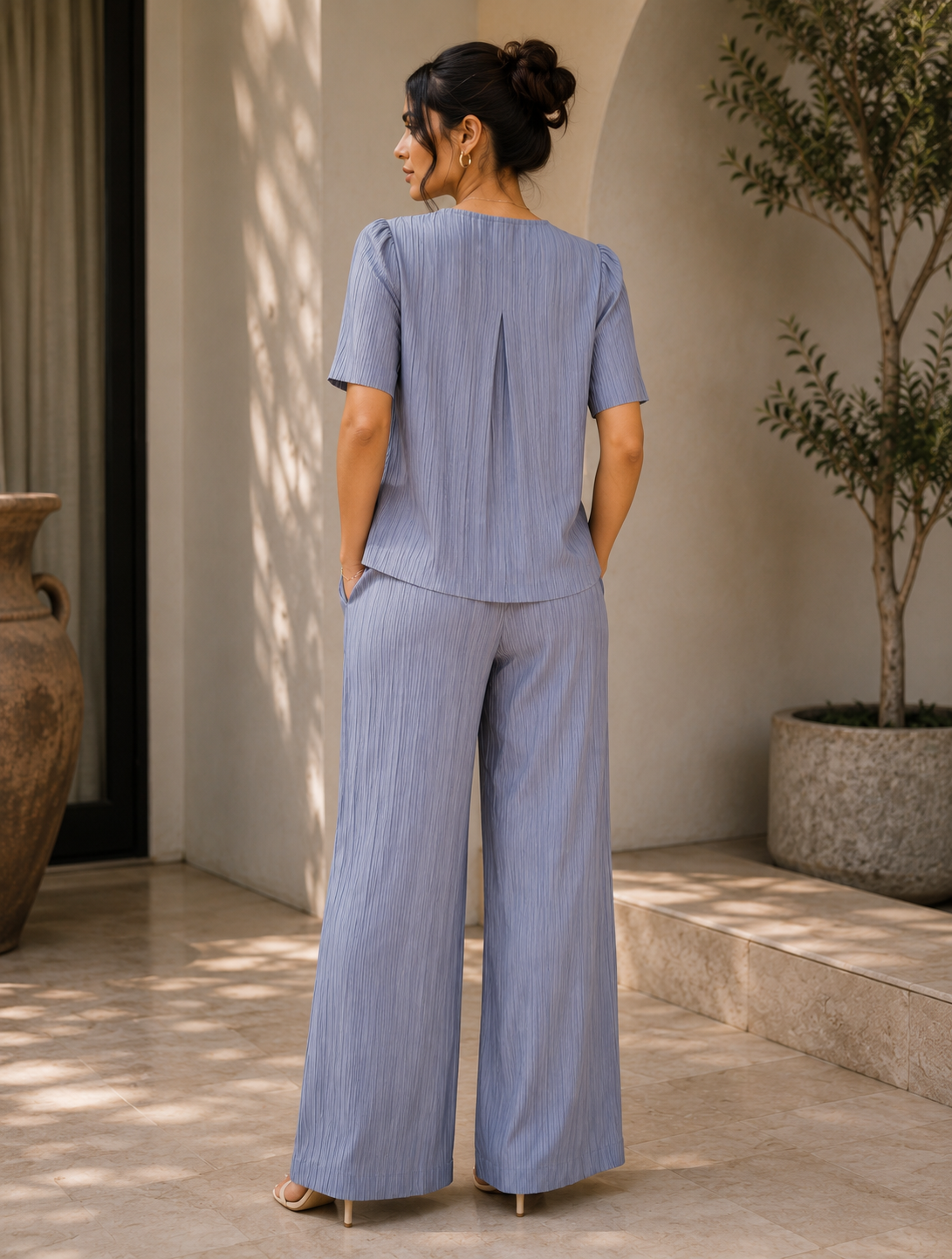 Lavender Pleated Pocket Co-ord Set