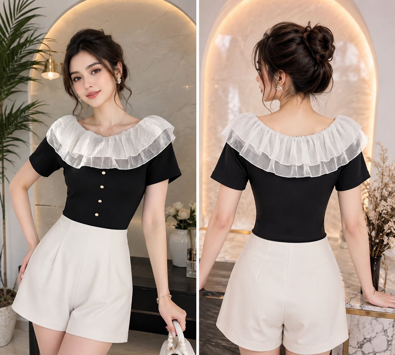 Noir Princess Collar Top