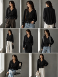 Black luxe Buttoned Blazer