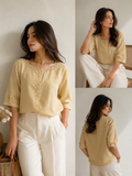 Square Neck Button Down shirt