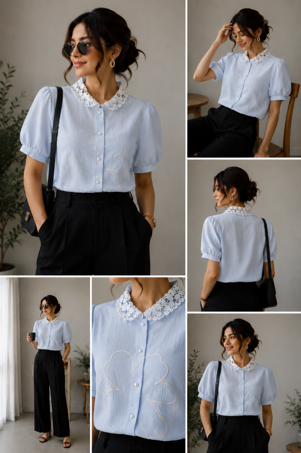 Floral applique shirt