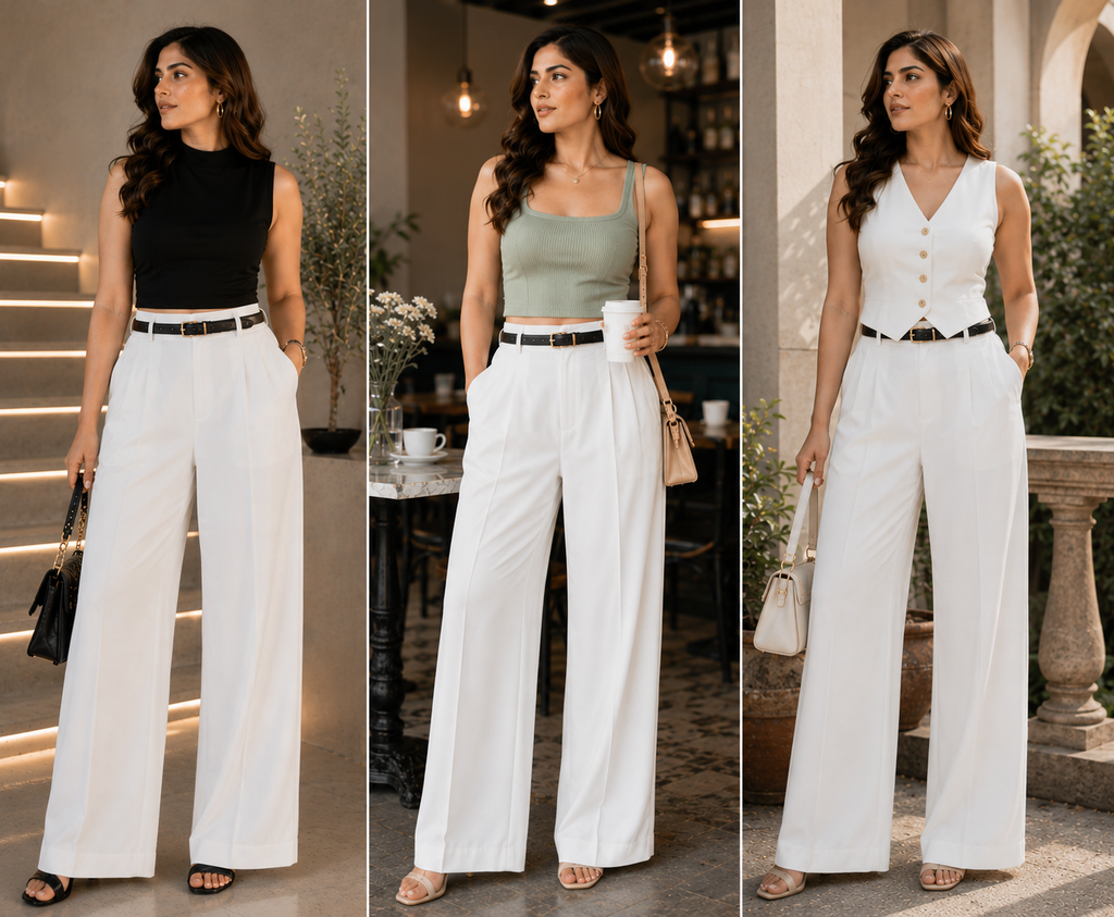 White Luxe Wide Leg Pants