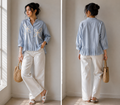 Sky Bloom Peplum Top
