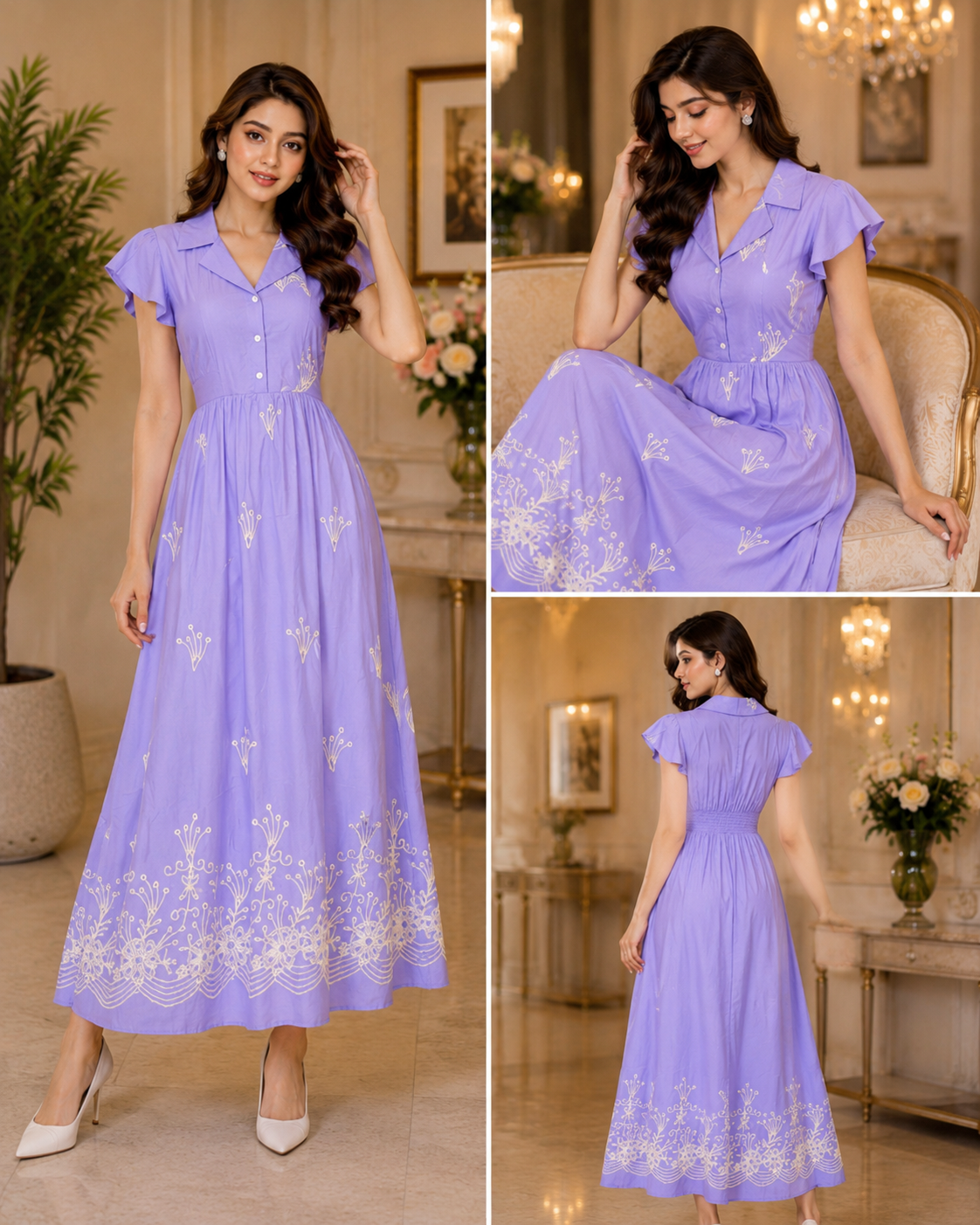Lavender Bloom Shirt Dress