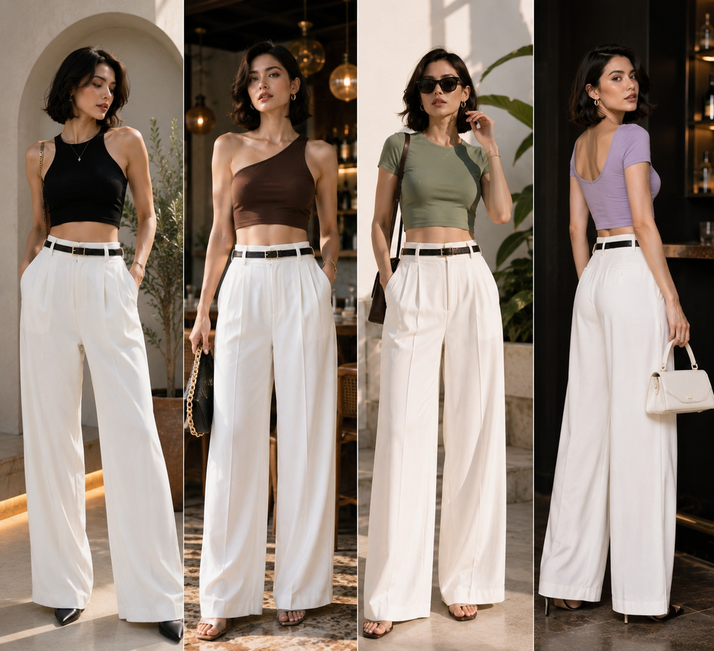 White Luxe Wide Leg Pants