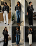 Midnight Bloom Embroidered Shirt
