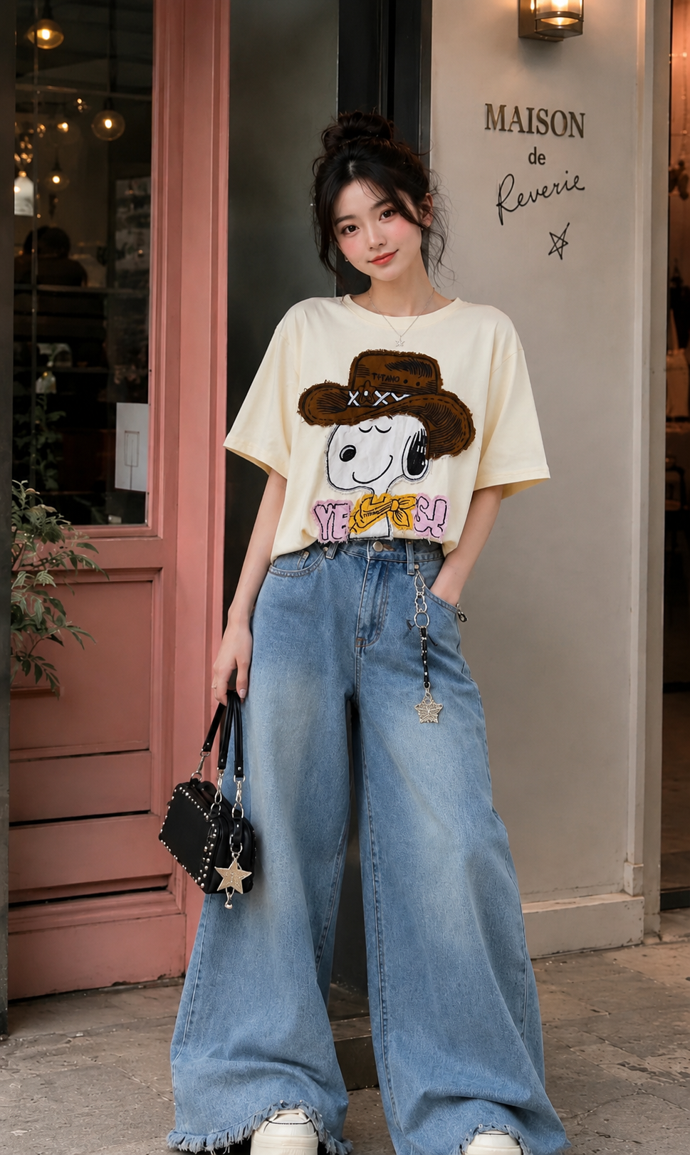 Snoopy Street Style crop T-Shirt
