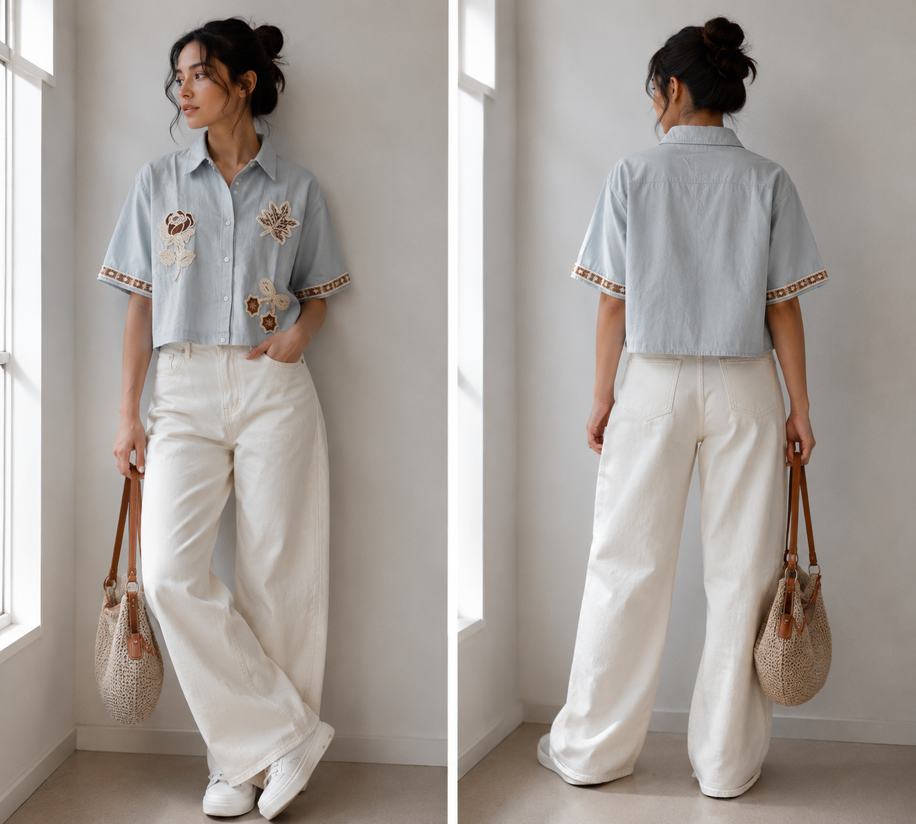 Vintage petal blue shirt
