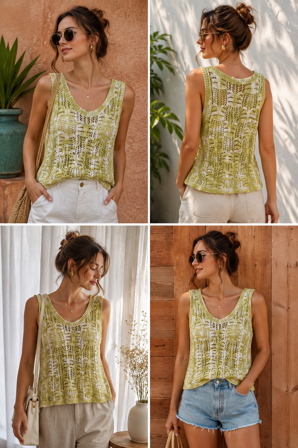 Neon Lime Crochet Top