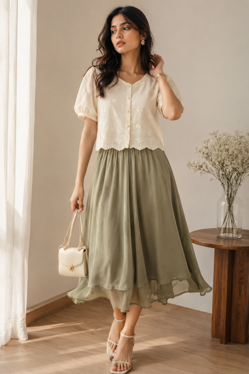 Floral cutwork shirt