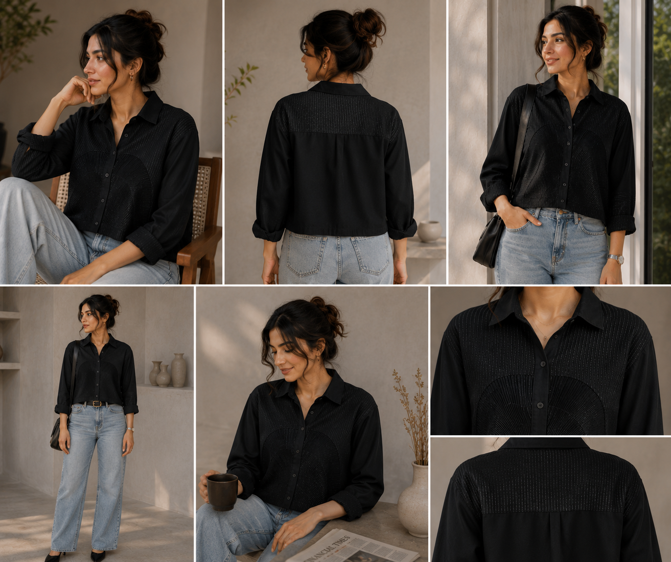 Designer Contrast Panel Shirt