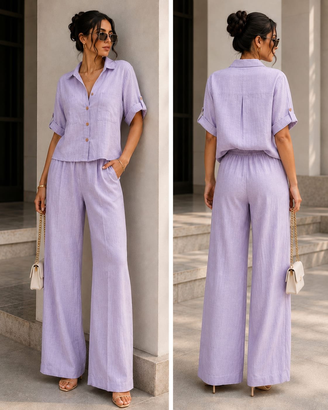 Soft Breathable linen look Co-ord Set