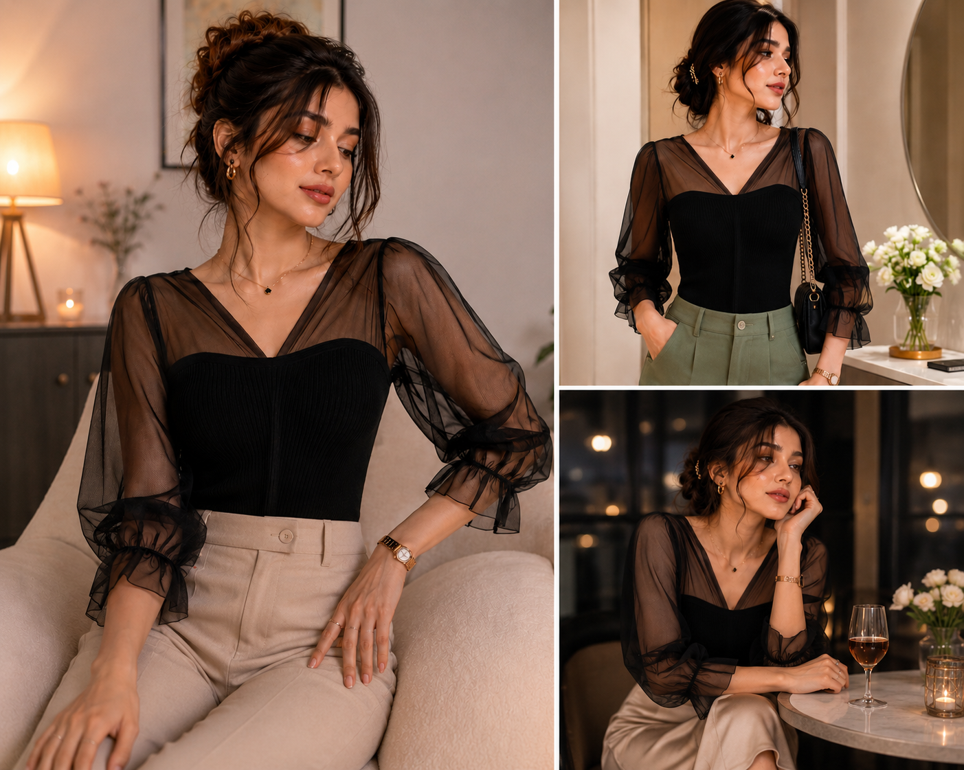 Black Mint Elegance Top