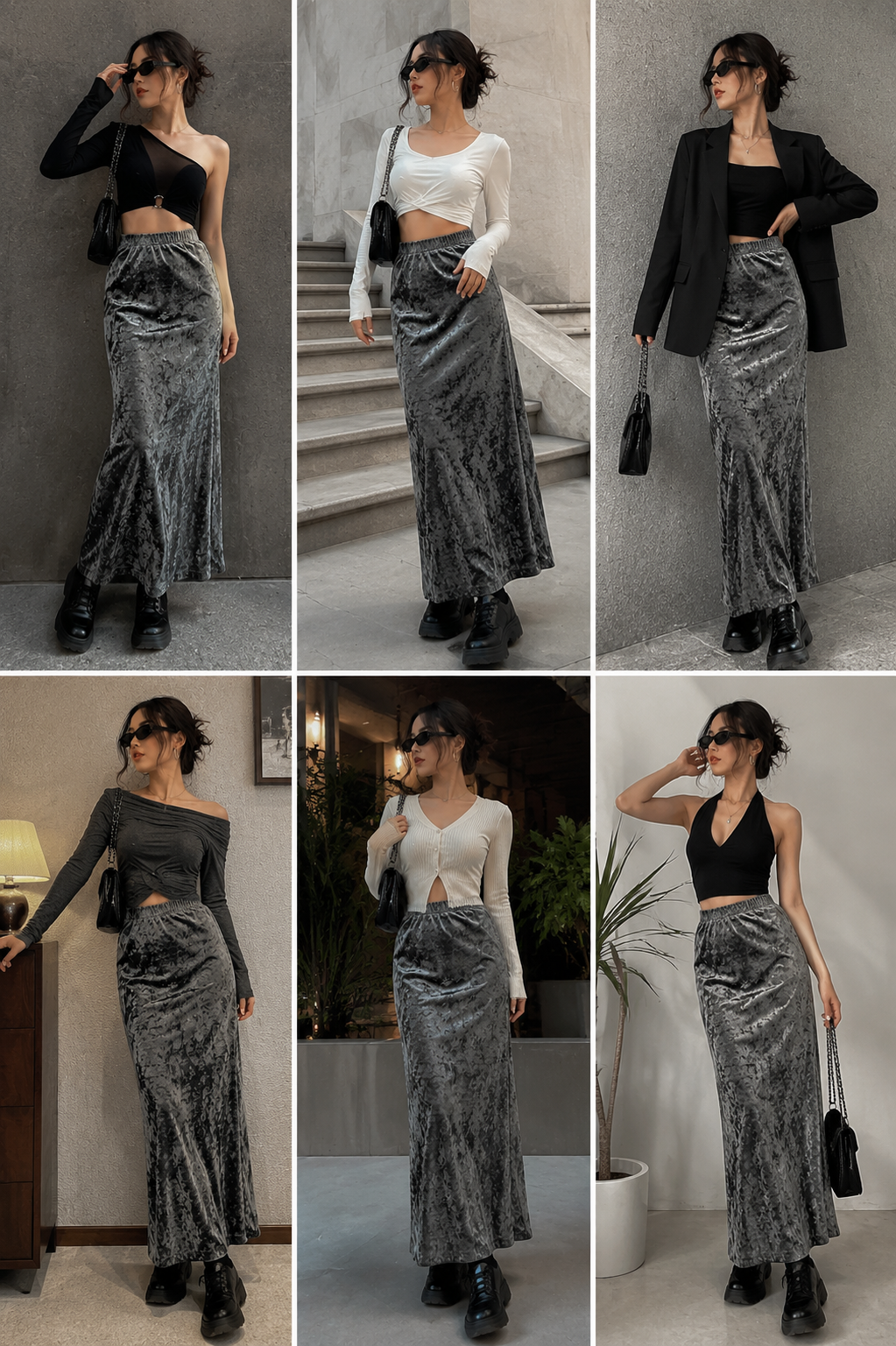 Olive Velvet Skirt