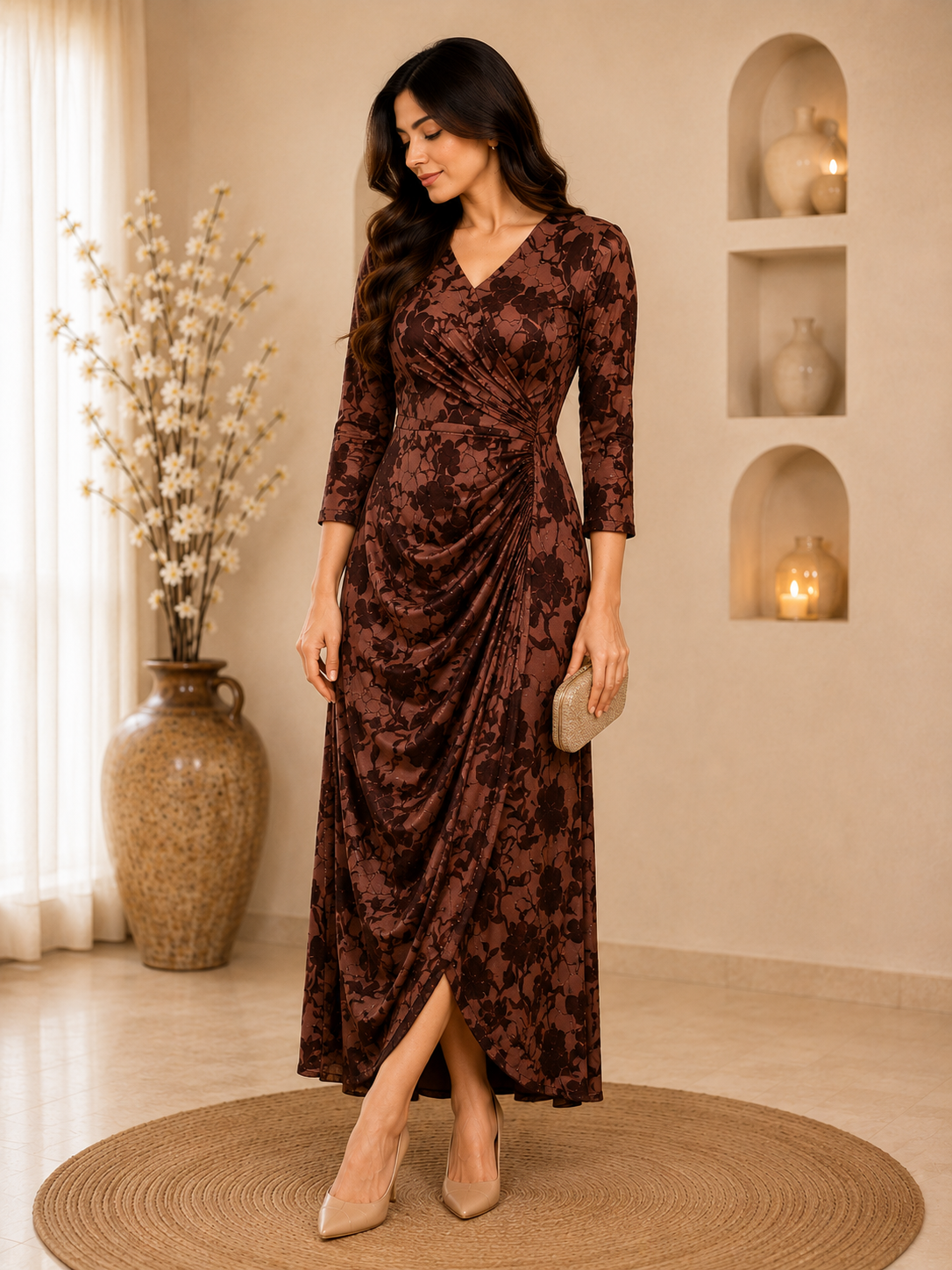 Brown elegance shimmer dress