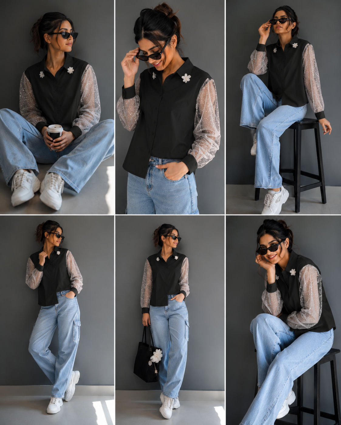 Net Sleeve Shirt