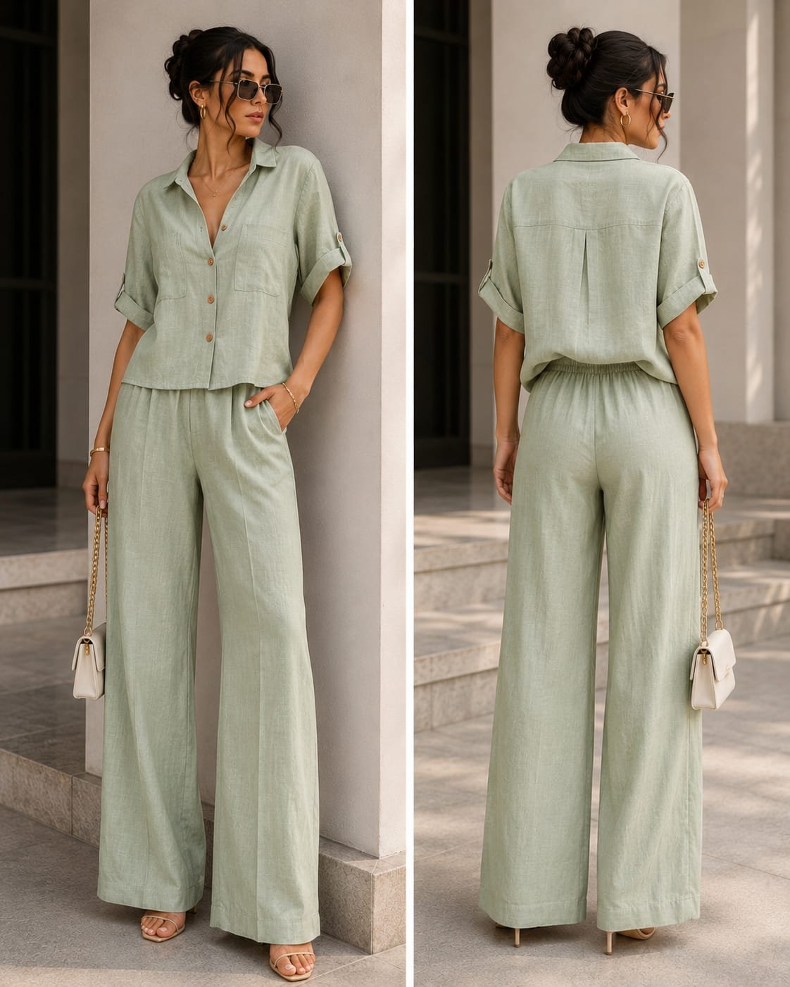 Soft Breathable linen Look Co-ord Set