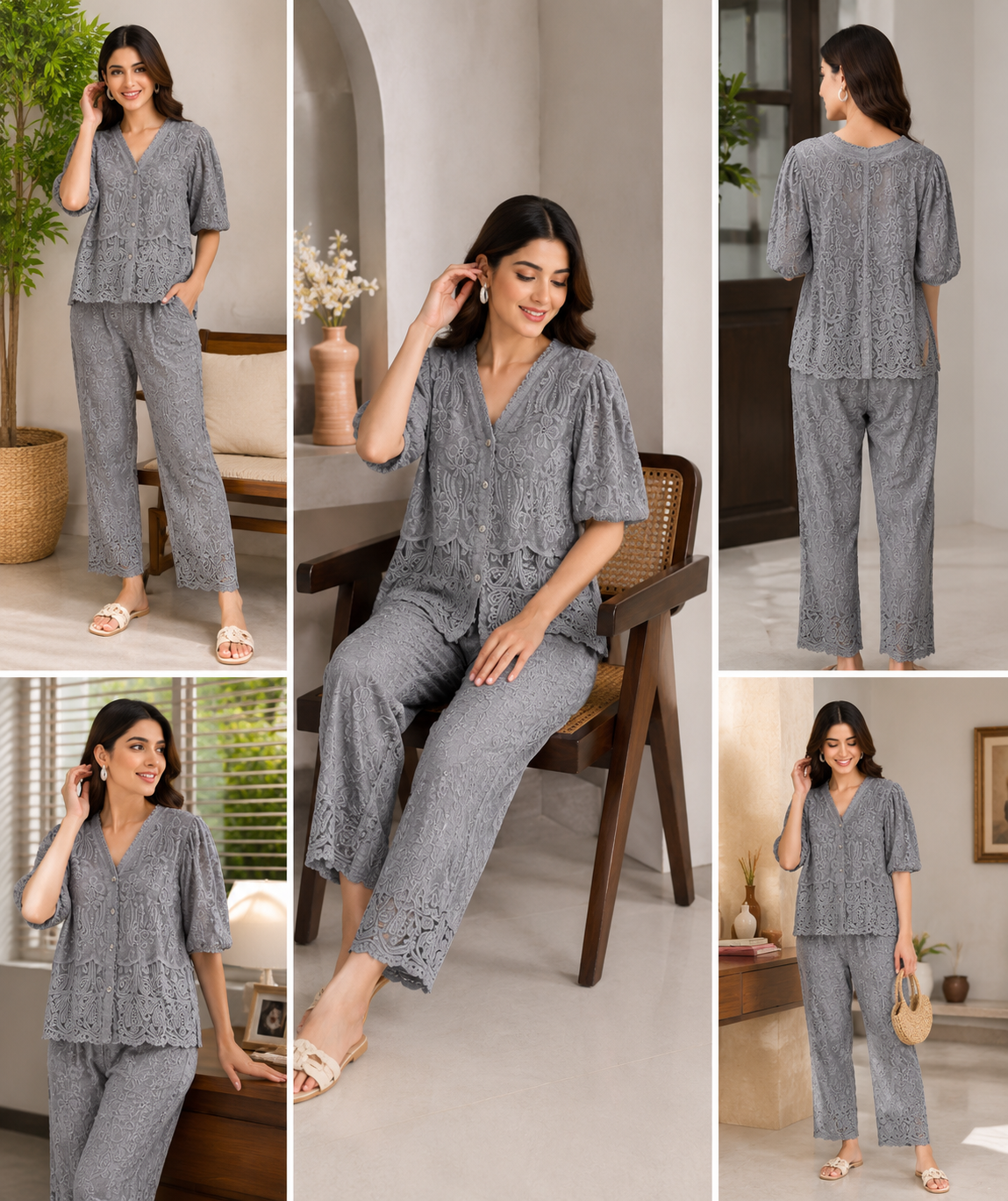 Ash Bloom Embroidered Set