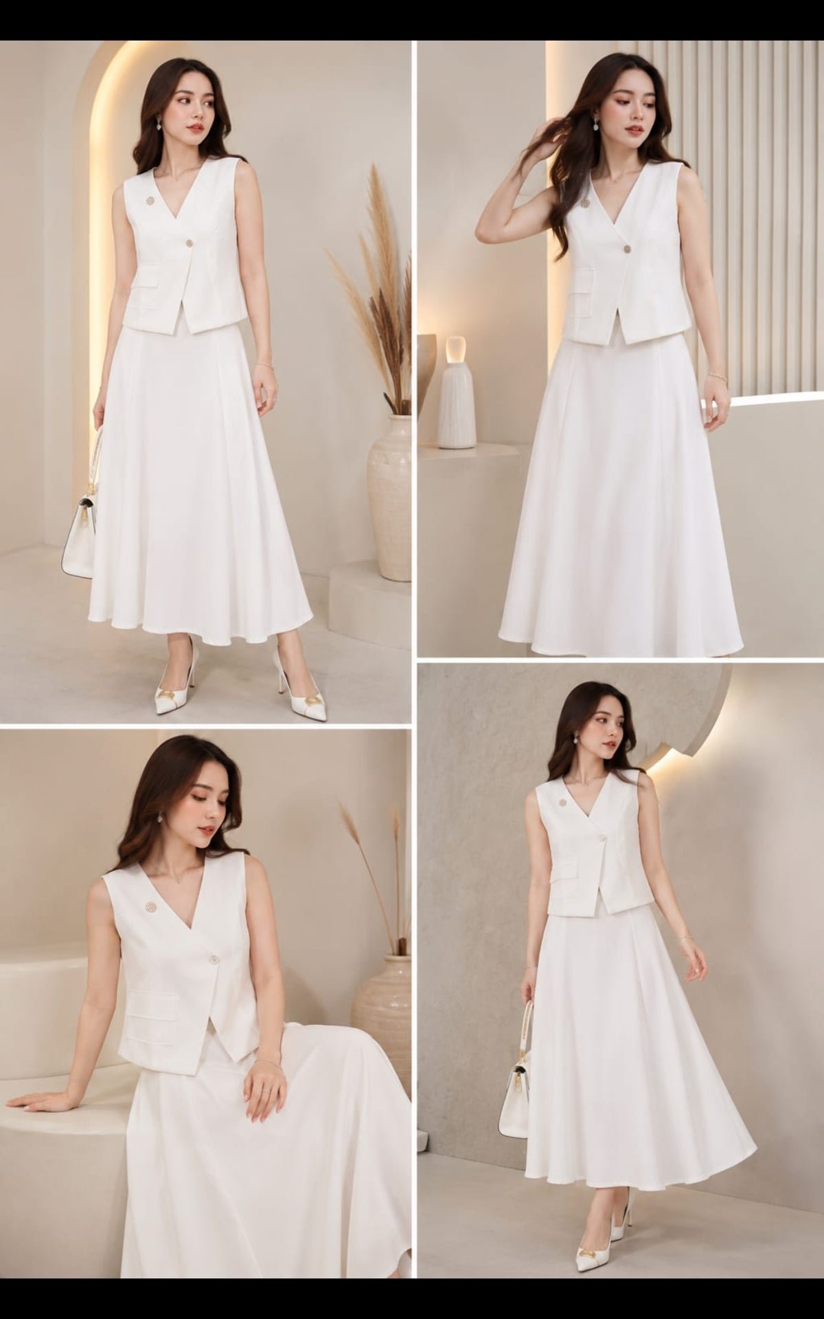 White Charm Skirt Set