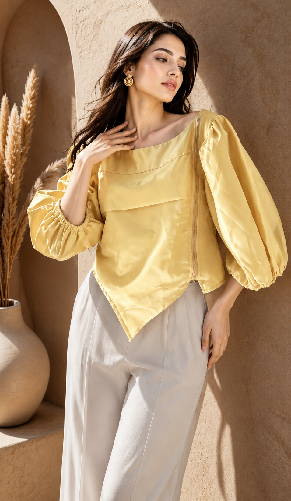 Moonlight Yellow Puff Top