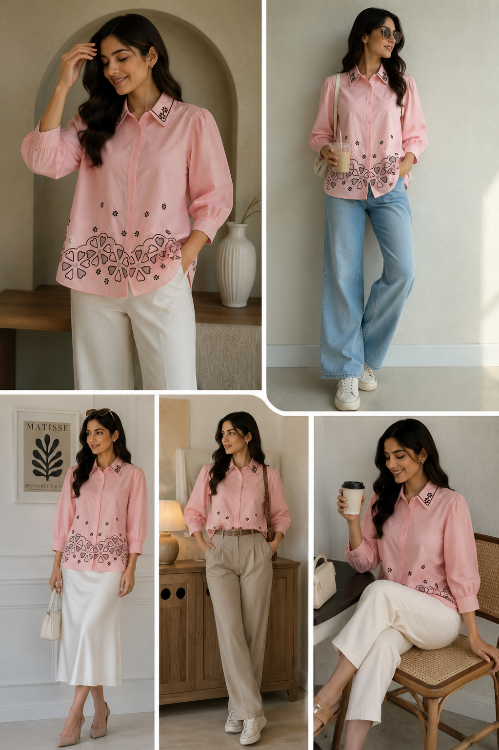 Heart Bloom Embroidered Shirt
