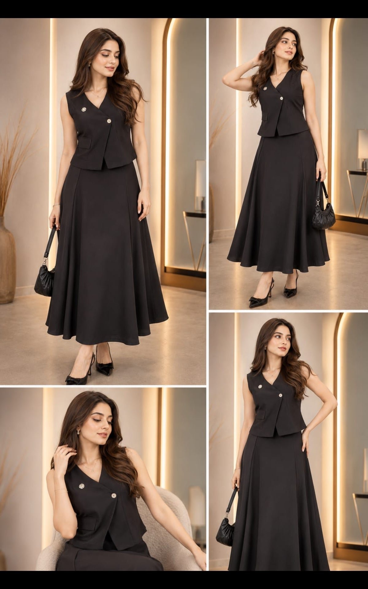 Black Charm Skirt Set