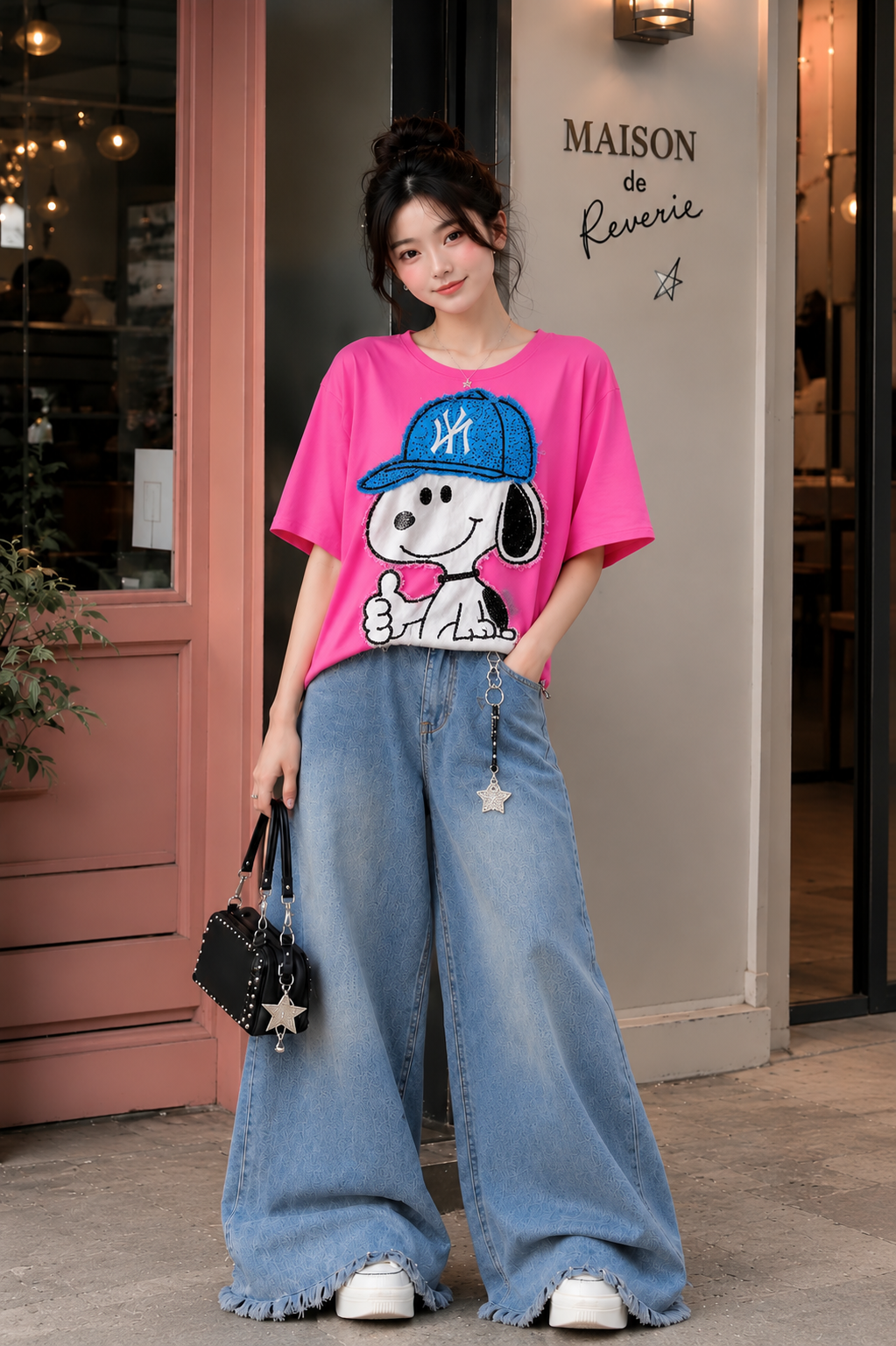 Snoopy Street Style Crop T-Shirt