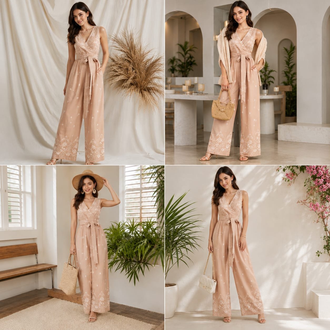 Desert rose backless jumpsuit