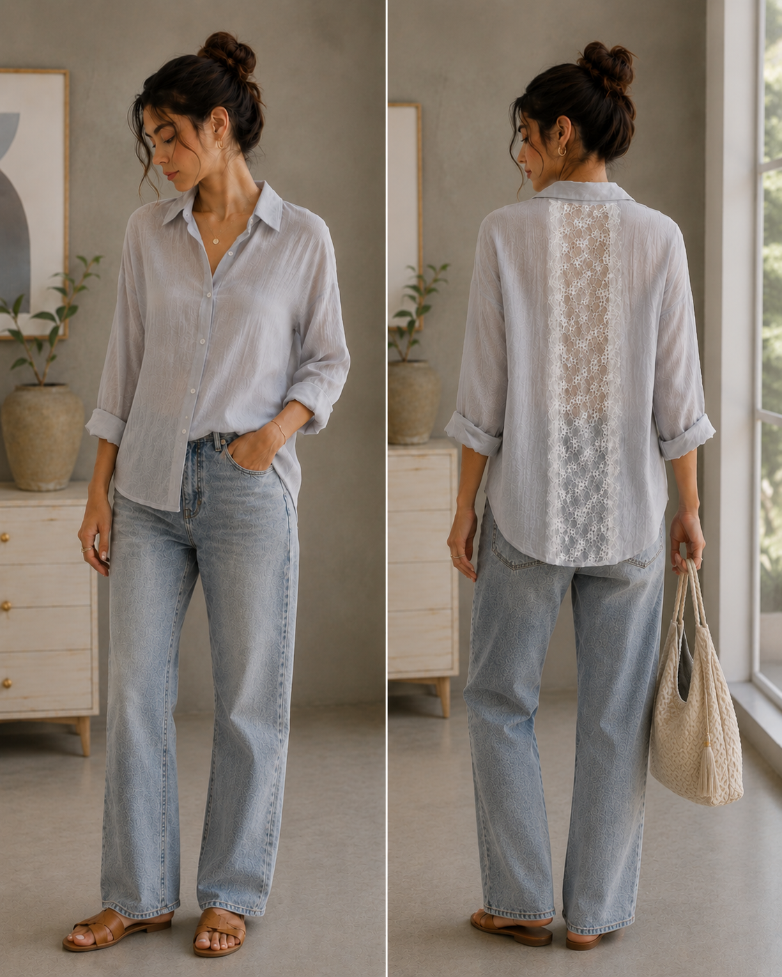 Celeste Lace back shirt