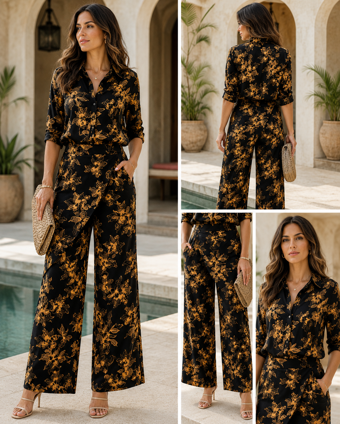 Royal Noir Bloom Cord Set