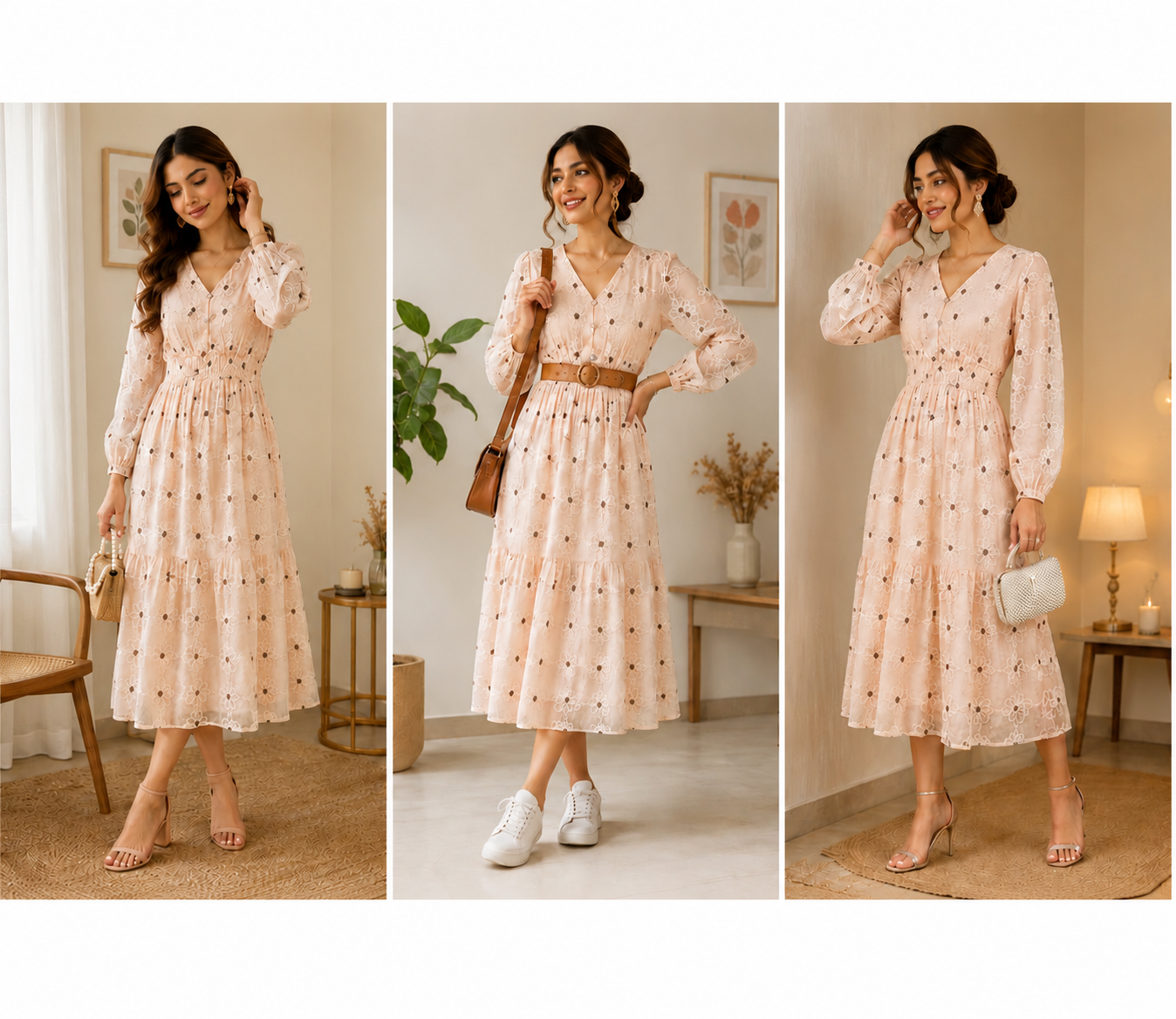 Blush Bloom Tiered Dress