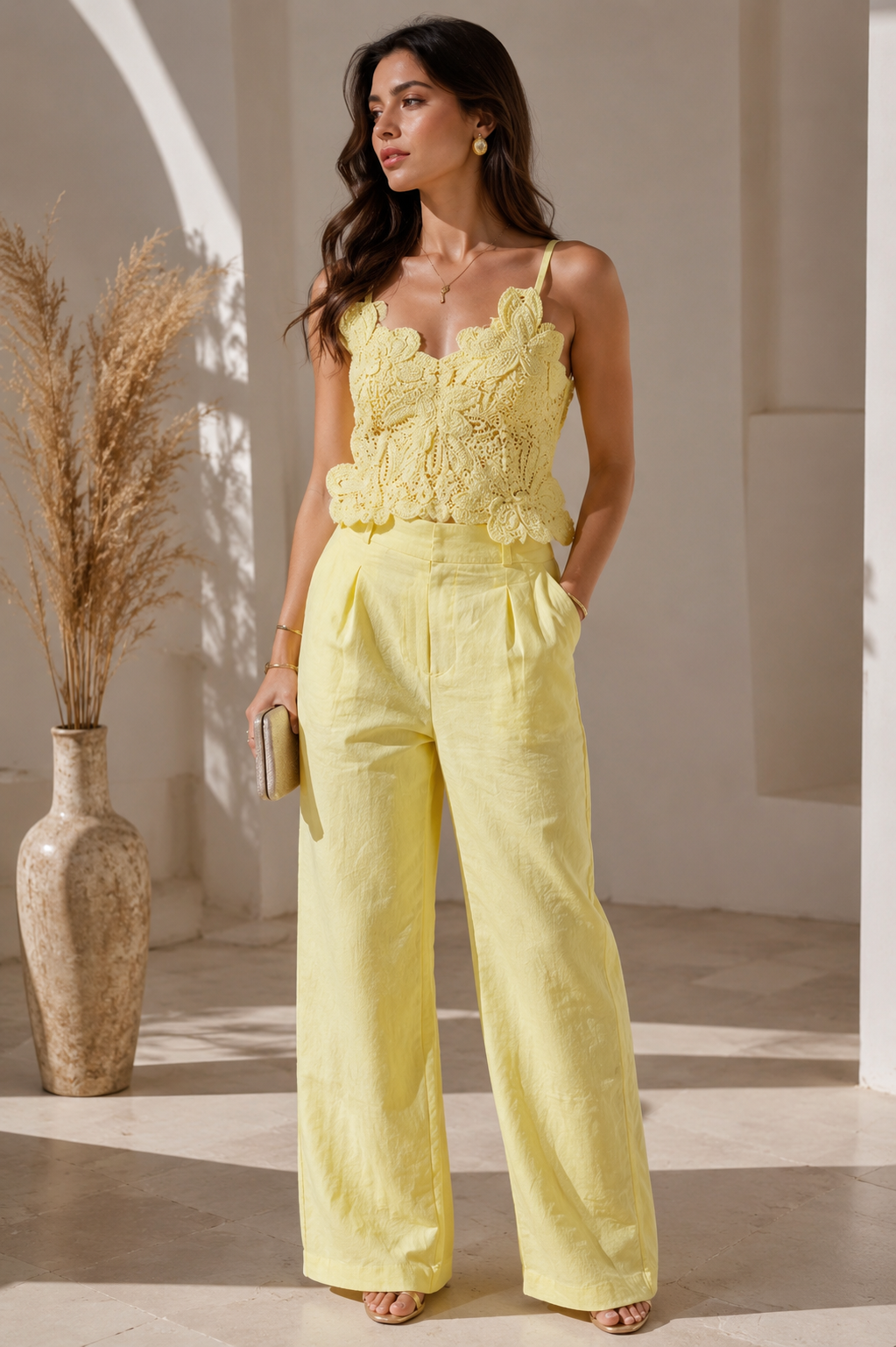 Yellow Petal Crochet Set