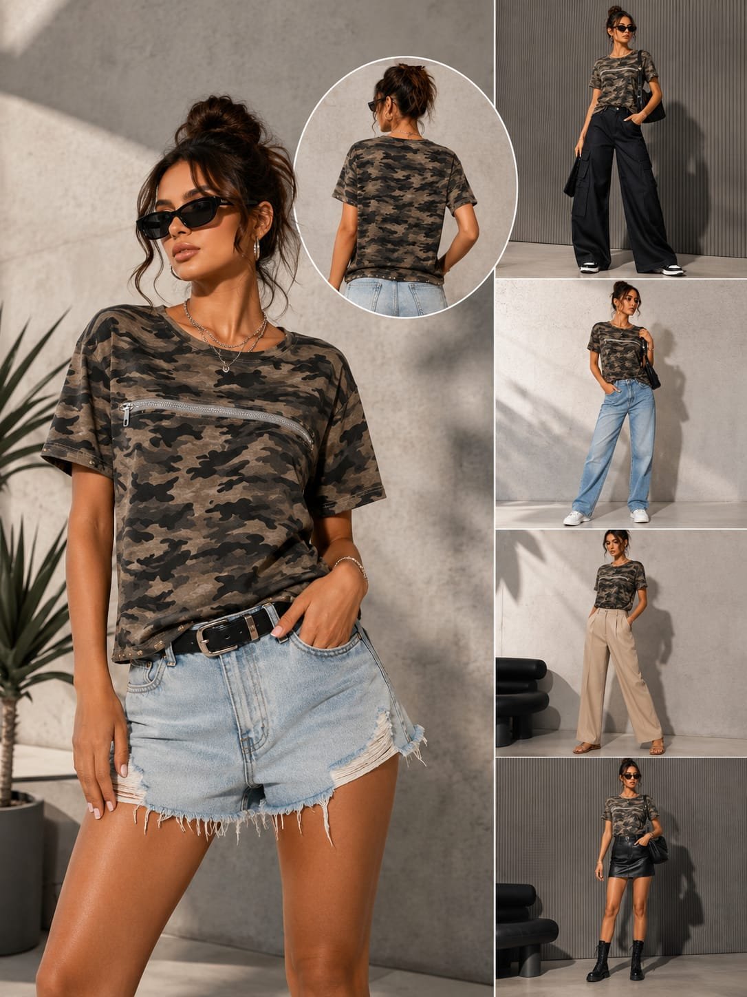 Urban Camo Zip Top