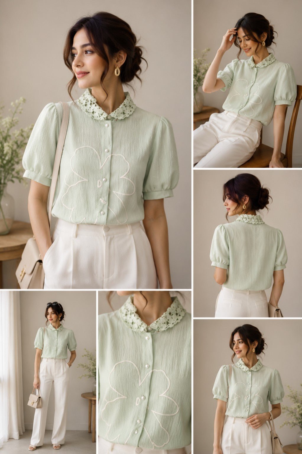 Floral applique shirt
