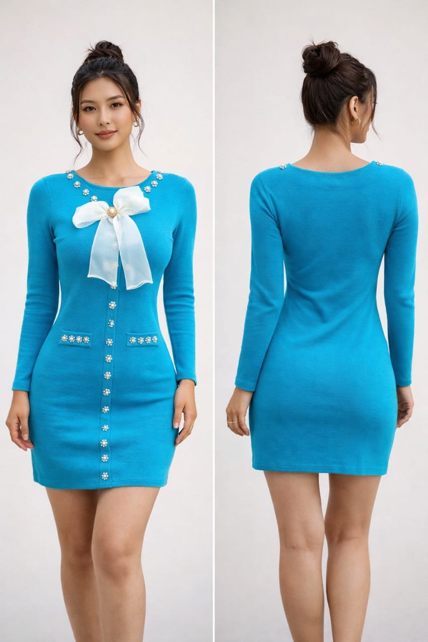 Royal Sky Bow Dress