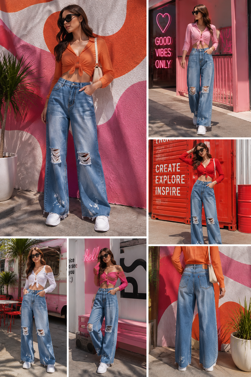 Rugged Wide Leg Jeans