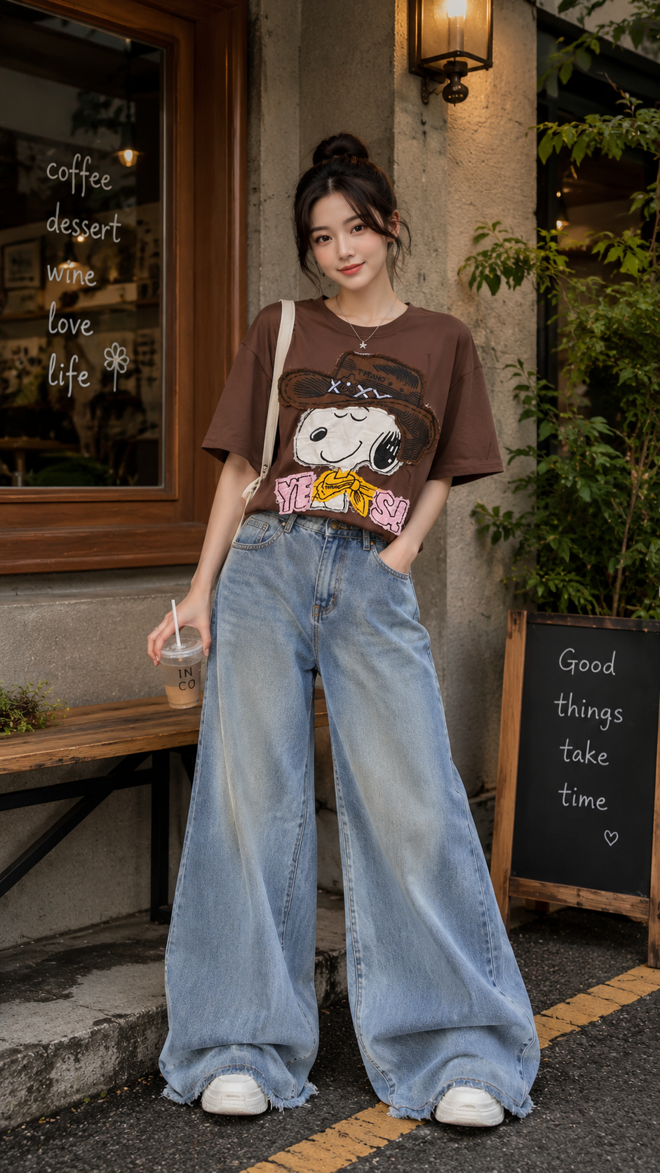 Snoopy street style crop tshirt