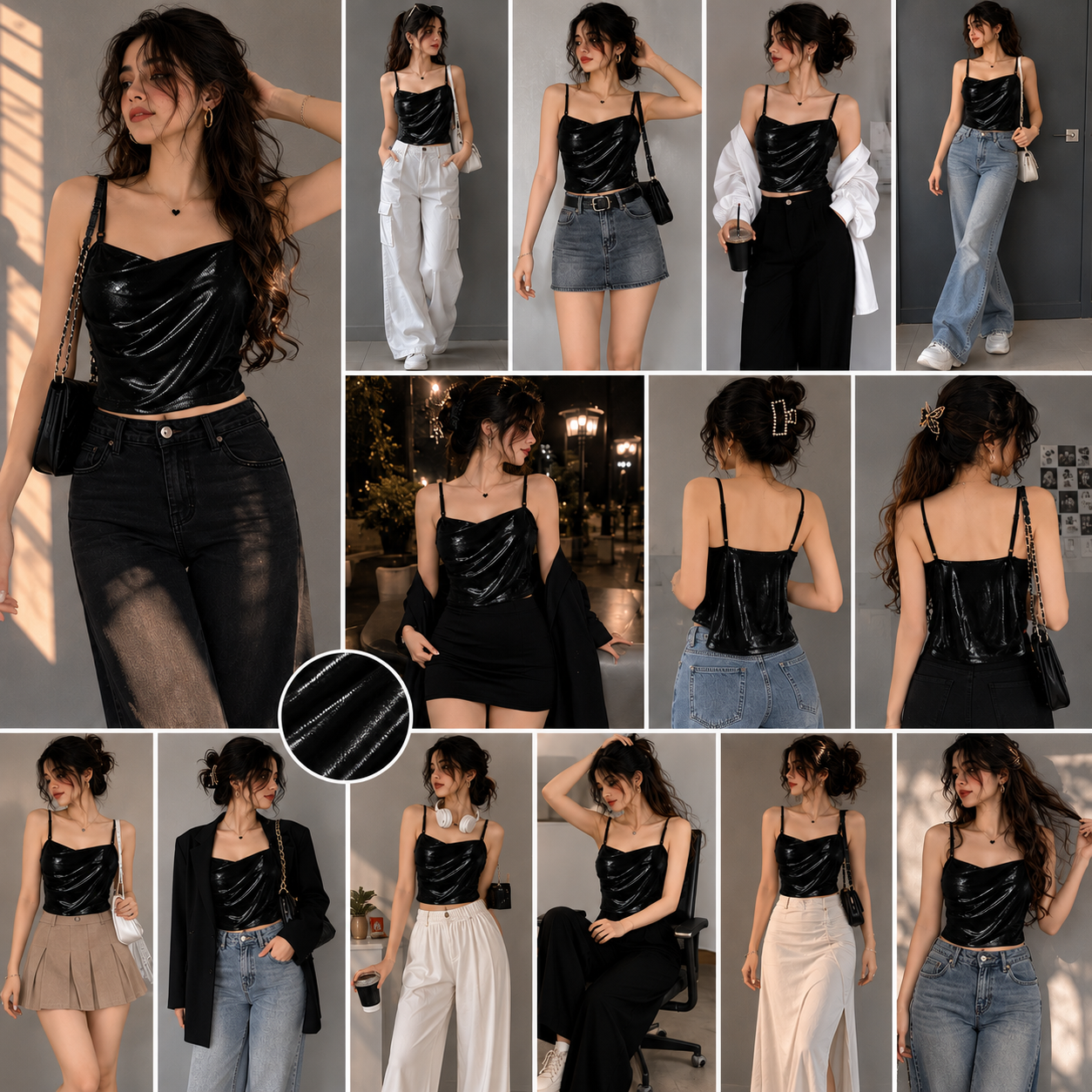 Jet Black Strapless Top