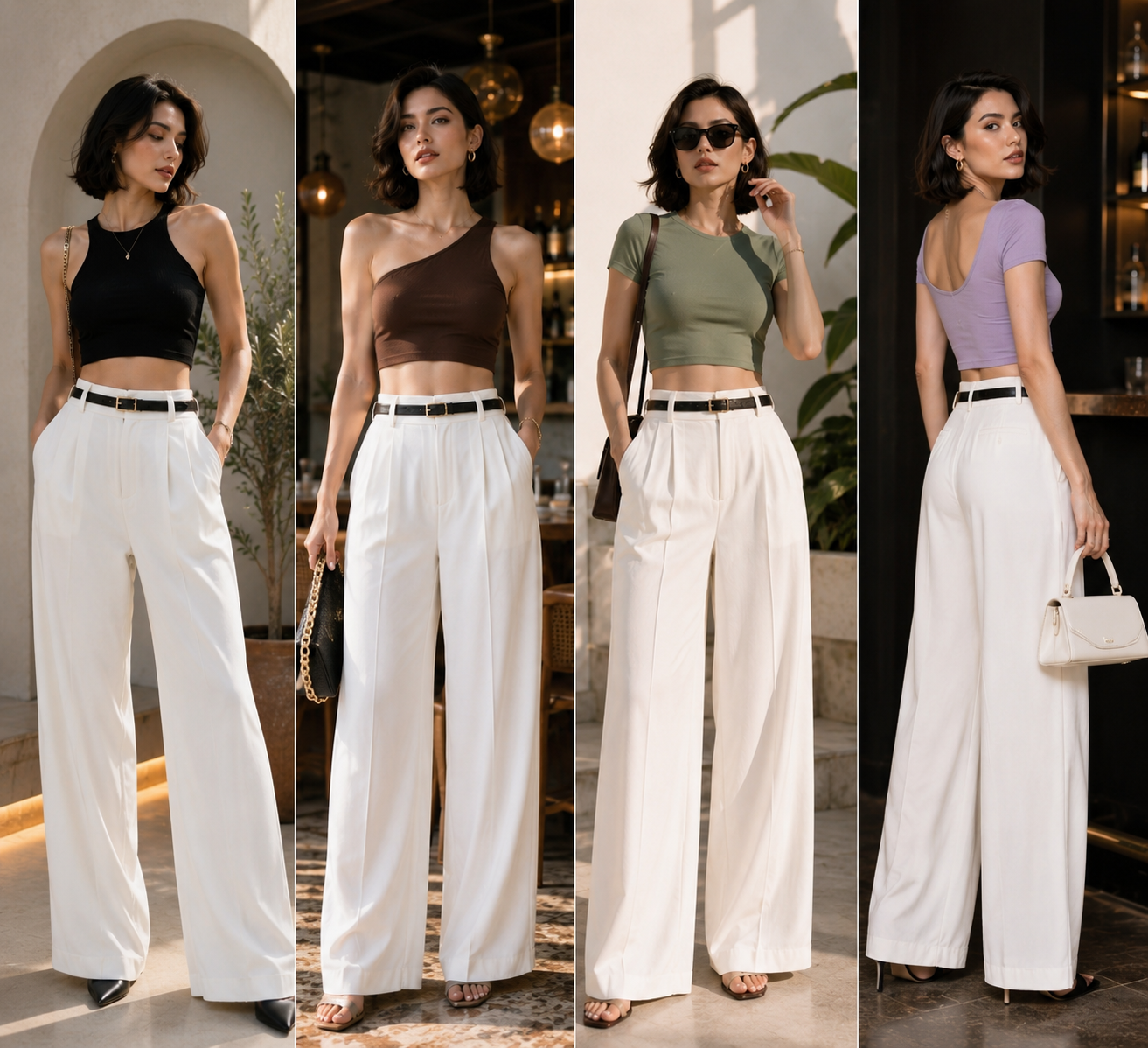 White Luxe Wide Leg Pants
