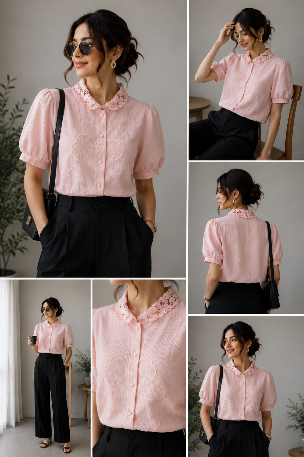 Floral applique shirt